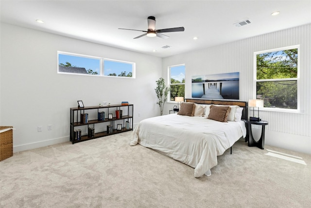 1500 Sylvan Glade Rd Unit 1A, Austin, TX 78745 - carpeted bedroom with recessed lighting and a ceiling fan