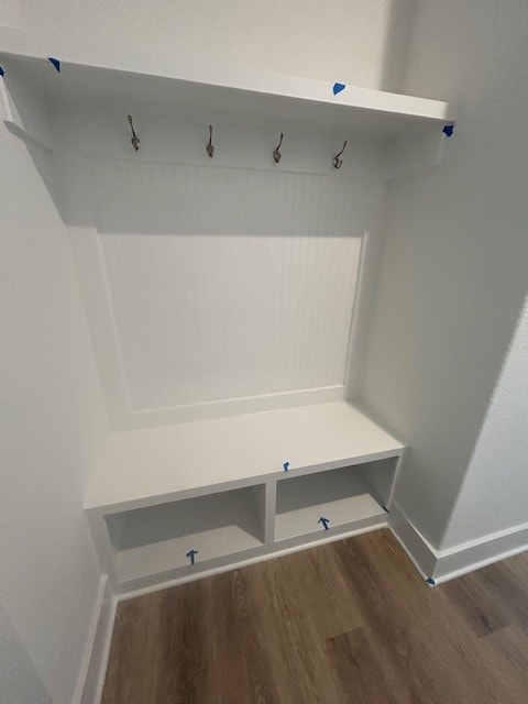 565 Raleigh Dr, Georgetown, TX 78633 - mudroom with wood finished floors and baseboards
