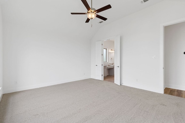 565 Raleigh Dr, Georgetown, TX 78633 - unfurnished room with ceiling fan, light colored carpet, and lofted ceiling