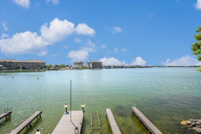 402 Island Dr Unit C, Horseshoe Bay, TX 78657 - water view featuring a boat dock