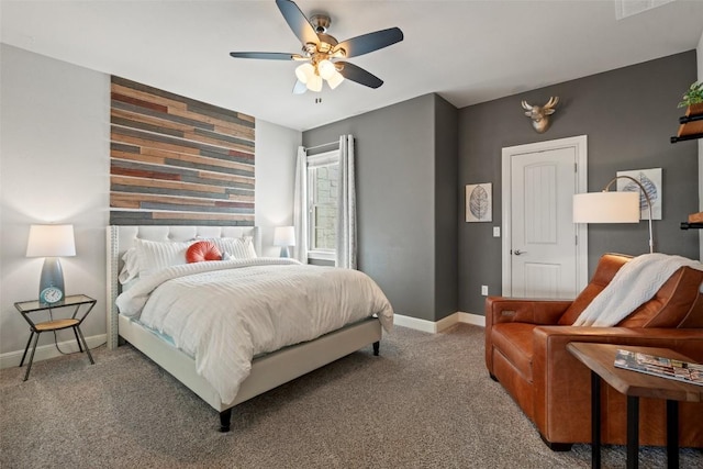 1300 Morning Moon Cir, Austin, TX 78732 - bedroom featuring baseboards, carpet, and a ceiling fan
