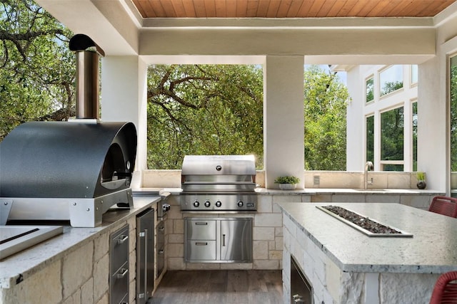 1300 Morning Moon Cir, Austin, TX 78732 - view of patio with a sink and beverage cooler