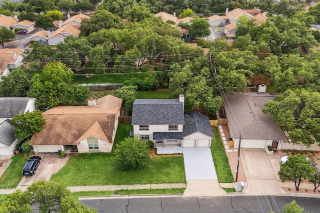 bird's eye view with a residential view