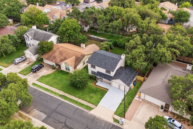 aerial view with a residential view