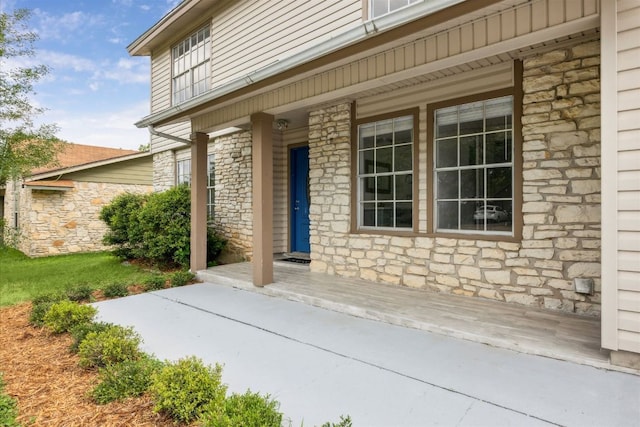 4525 Langtry Ln, Austin, TX 78749 - property entrance featuring stone siding and a porch