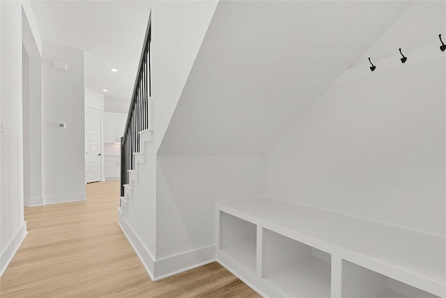 505 Golden Sage Ave, Georgetown, TX 78633 - mudroom featuring light wood-type flooring and recessed lighting