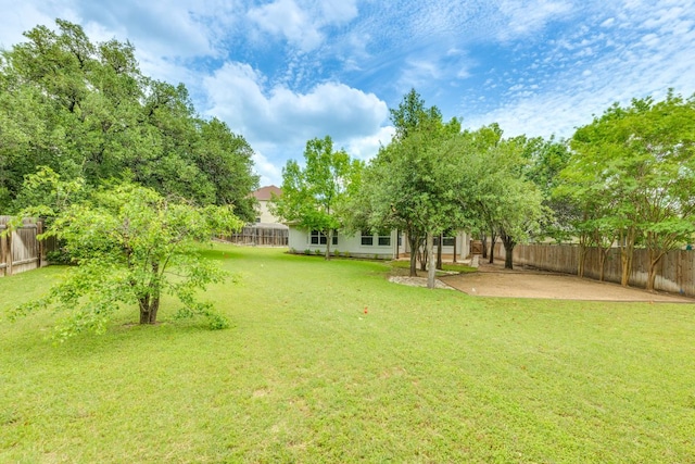 view of yard with a patio area