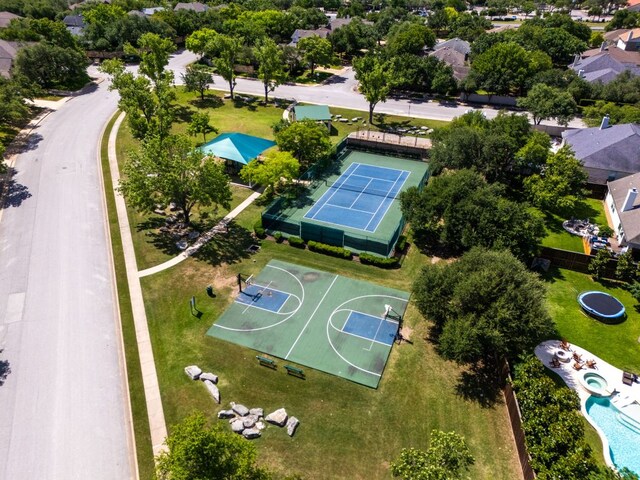 bird's eye view of a pool area