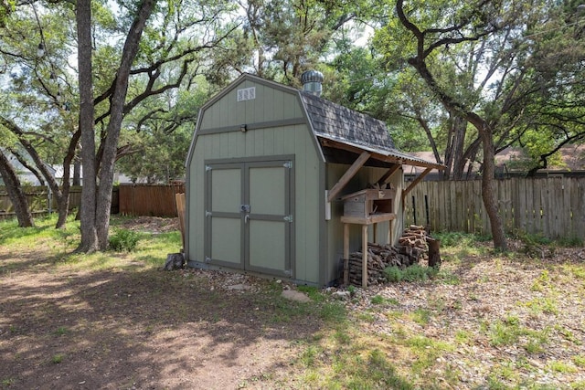 105 S Rainbow Bridge Dr, Cedar Park, TX 78613 - view of shed featuring a fenced backyard