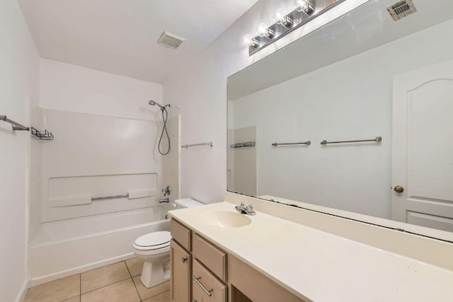 1171 Southern Pl, Round Rock, TX 78665 - full bath with toilet, shower / bathtub combination, visible vents, and tile patterned floors