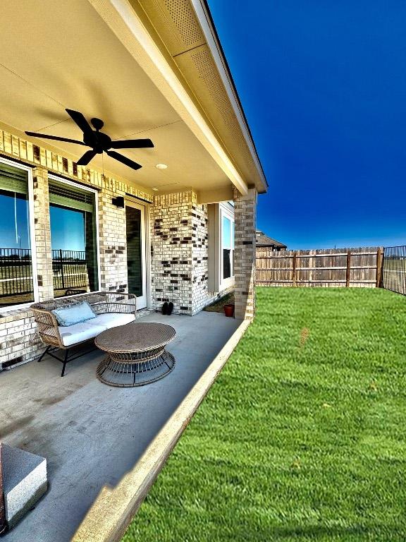 4319 Port Hope St, Round Rock, TX 78665 - view of patio featuring a ceiling fan