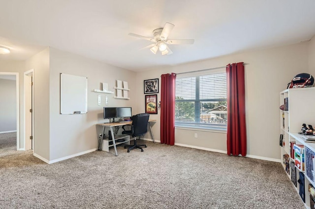 338 Liberty St, Hutto, TX 78634 - office space featuring baseboards, ceiling fan, and carpet