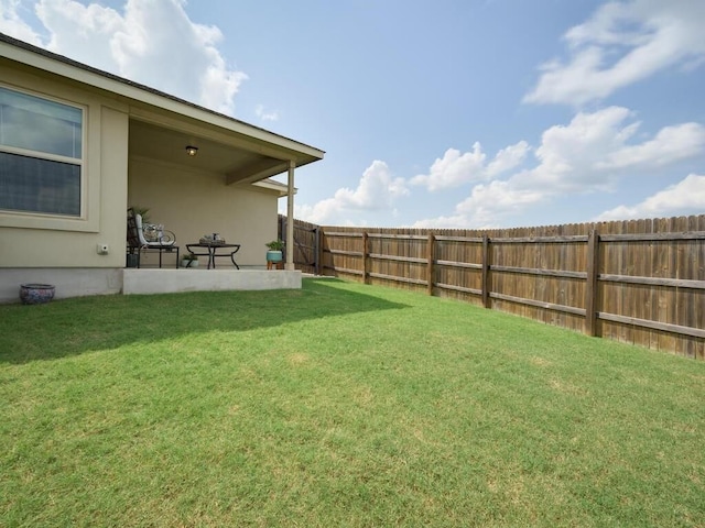 1401 Blake St, Leander, TX 78641 - fenced backyard featuring a patio area