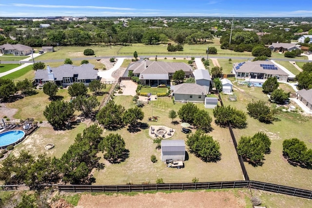 aerial view with a residential view