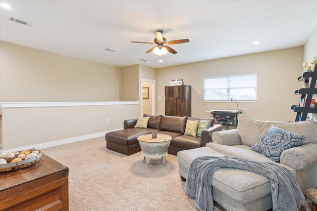 160 Buccaneer Way, Waco, TX 76638 - carpeted living area featuring ceiling fan, recessed lighting, and baseboards