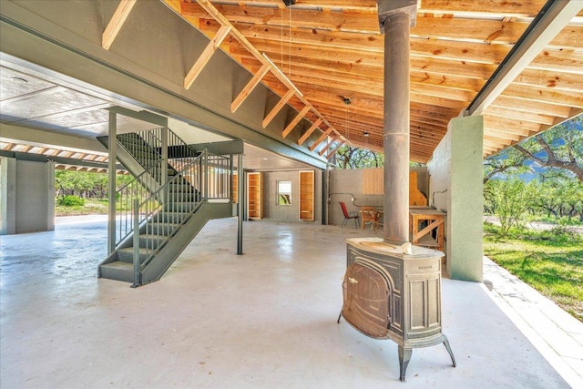 view of patio / terrace featuring an exterior structure