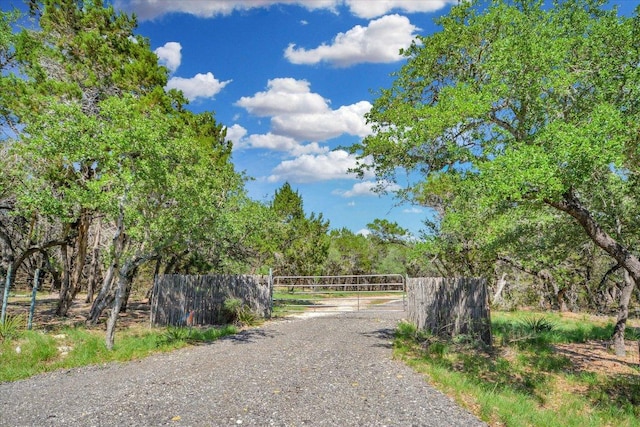 view of road with a gate
