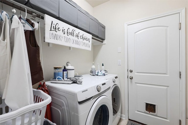 laundry area featuring independent washer and dryer and laundry area
