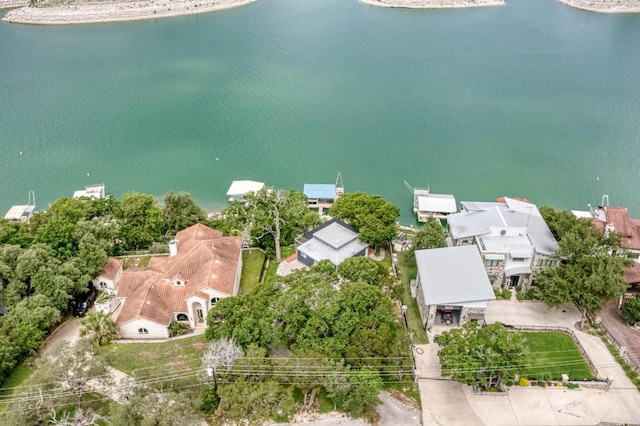8130 Joy Rd, Volente, TX 78641 - birds eye view of property with a water view