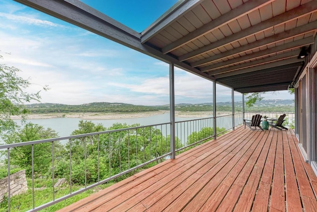 8130 Joy Rd, Volente, TX 78641 - wooden deck with a water view
