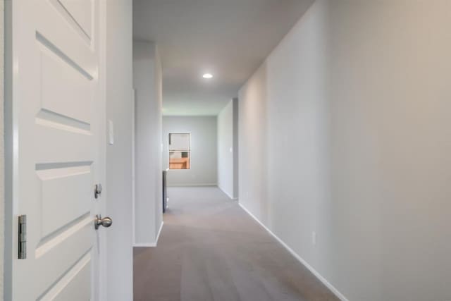 2428 Ambling Trl, Georgetown, TX 78628 - hall with carpet, baseboards, and recessed lighting