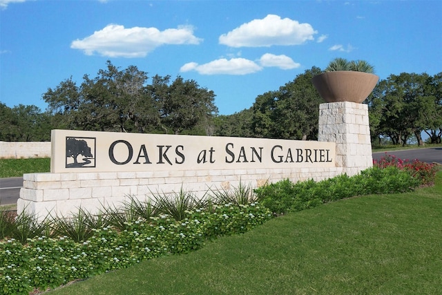 2428 Ambling Trl, Georgetown, TX 78628 - community / neighborhood sign featuring a yard