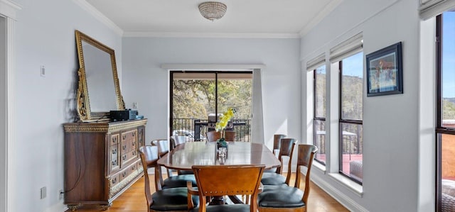 6714 Mtn Trl, Austin, TX 78732 - dining room featuring healthy amount of natural light, wood finished floors, crown molding, and baseboards