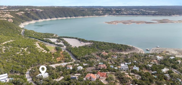 6714 Mtn Trl, Austin, TX 78732 - aerial overview of property's location featuring a nearby body of water and a forest