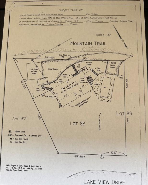 6714 Mtn Trl, Austin, TX 78732 - survey map / technical document