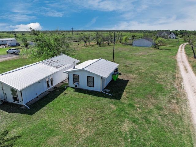 drone / aerial view with a rural view