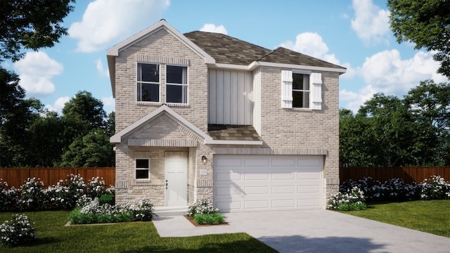 532 Bauer Loop, Liberty Hill, TX 78642 - traditional-style house featuring brick siding, an attached garage, and fence