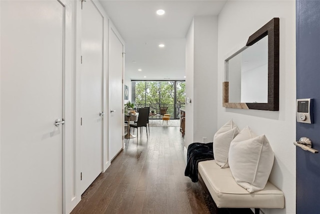 900 S 1st St S Unit 404, Austin, TX 78704 - hall featuring recessed lighting and dark wood-style flooring