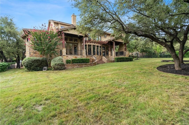 view of yard featuring fence