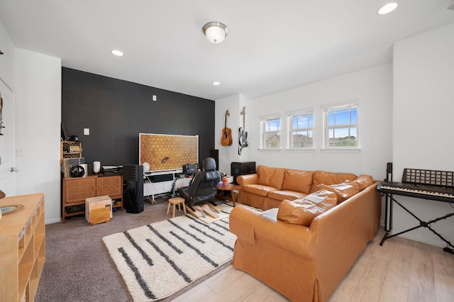 800 Totis Rd, Austin, TX 78748 - living room with recessed lighting and an accent wall
