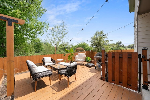 800 Totis Rd, Austin, TX 78748 - deck with area for grilling, a fenced backyard, and an outdoor living space