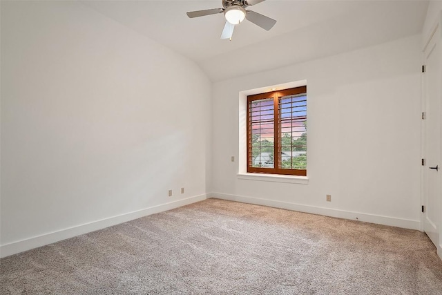 3007 Windsor Rd Unit B, Austin, TX 78703 - carpeted empty room with ceiling fan, vaulted ceiling, and baseboards