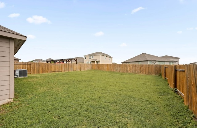 18720 Speculator Ln, Elgin, TX 78621 - view of yard with central air condition unit and a fenced backyard