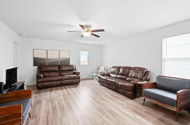 18720 Speculator Ln, Elgin, TX 78621 - living area with light wood-type flooring and a ceiling fan