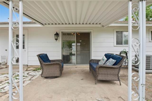 view of patio featuring central AC unit
