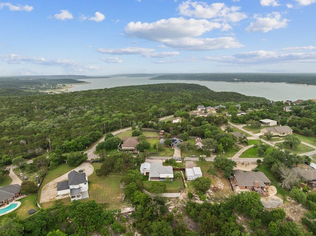 5315 Denmans Loop, Belton, TX 76513 - drone / aerial view featuring a water view, a forest view, and a residential view