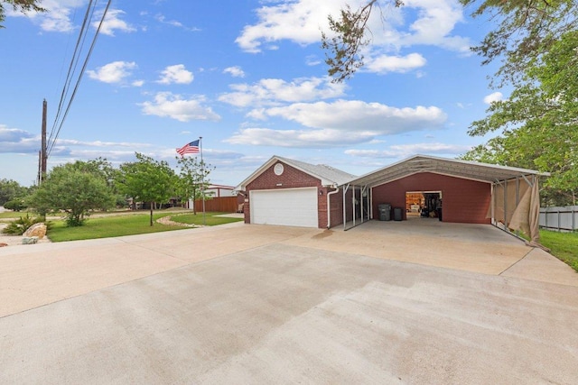 5315 Denmans Loop, Belton, TX 76513 - exterior space with a yard, fence, brick siding, and driveway