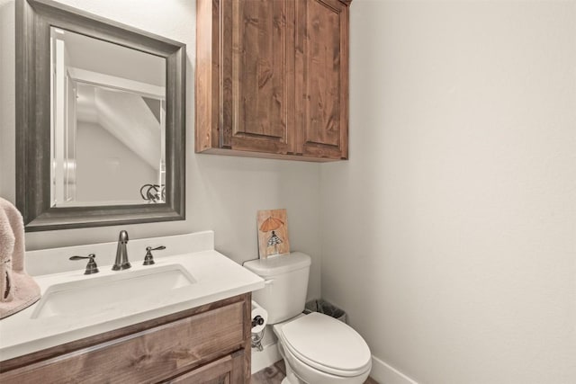 413 Creekside Dr, Salado, TX 76571 - bathroom featuring vanity, toilet, and baseboards