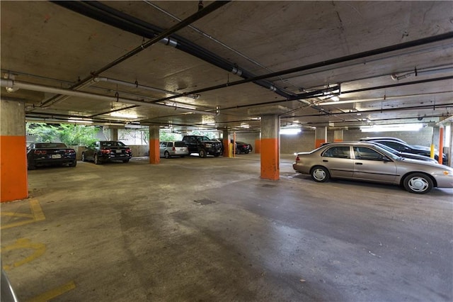 view of parking garage