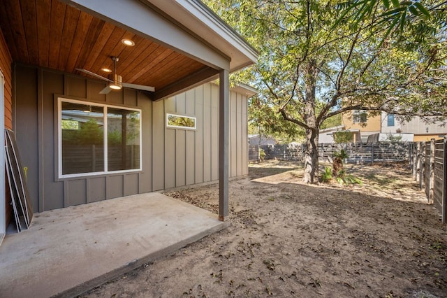1210 Stobaugh St Unit B, Austin, TX 78757 - view of patio / terrace with a fenced backyard and ceiling fan
