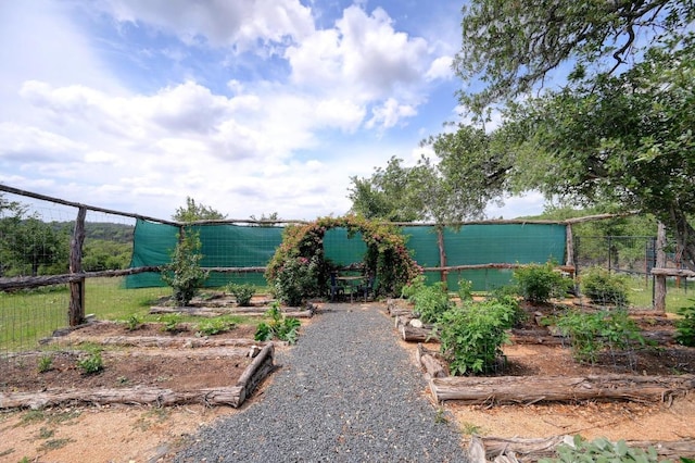 view of yard with fence