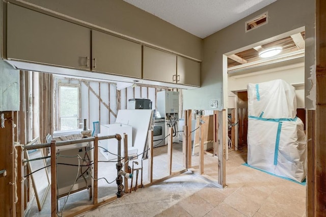 interior space featuring a textured ceiling