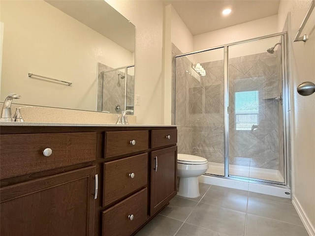 4482 Acerno St, Round Rock, TX 78665 - full bathroom featuring tile patterned flooring, vanity, and a stall shower