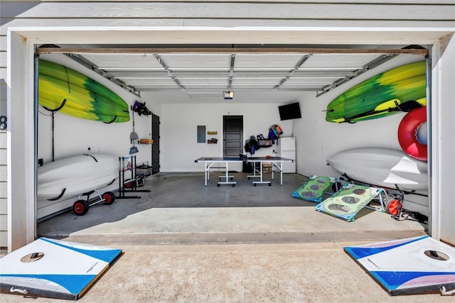 garage with electric panel