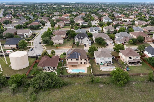 bird's eye view with a residential view