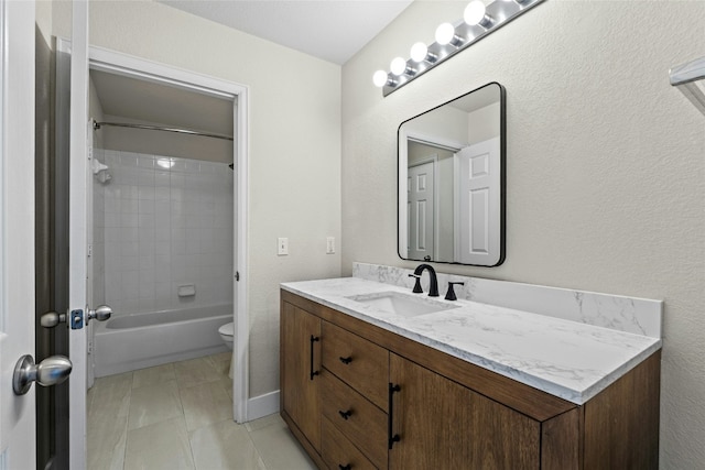 2509 Salorn Way, Round Rock, TX 78681 - bathroom featuring toilet, vanity, and bathtub / shower combination
